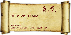 Ullrich Ilona névjegykártya